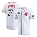 Tlead C.Reds #7 Spencer Steer Player White Speedway Classic Limited Elite Home Stitched Jerseys