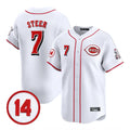 Tlead C.Reds #7 Spencer Steer Player White Vapor Premier Limited Home Stitched Jerseys