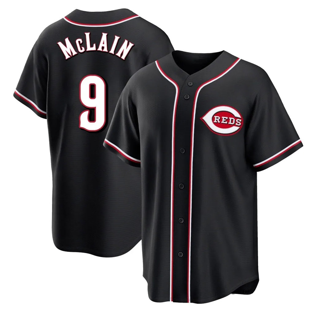 Tlead C.Reds #9 Matt McLain Player Black Fashion Out Home Game Stitched Jerseys