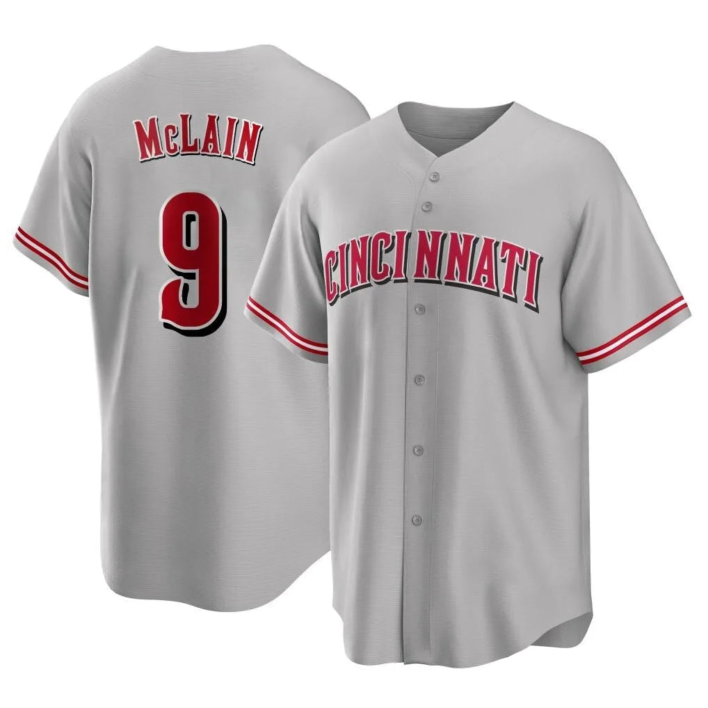 Tlead C.Reds #9 Matt McLain Player Gray Home Game Stitched Jerseys