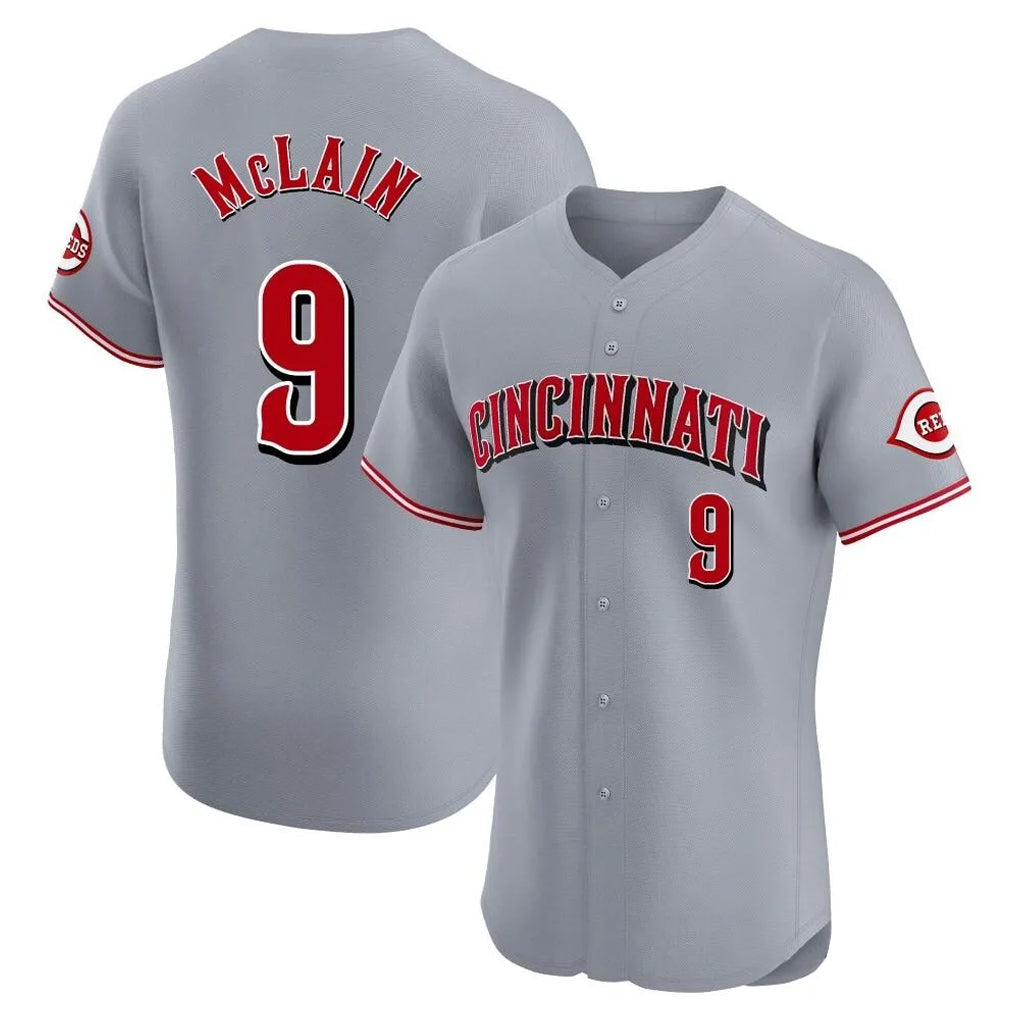 Tlead C.Reds #9 Matt McLain Player Gray Limited Elite Home Stitched Jerseys