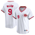 Tlead C.Reds #9 Matt McLain Player White Cooperstown Collection Limited T-shirt Home Stitched Jerseys