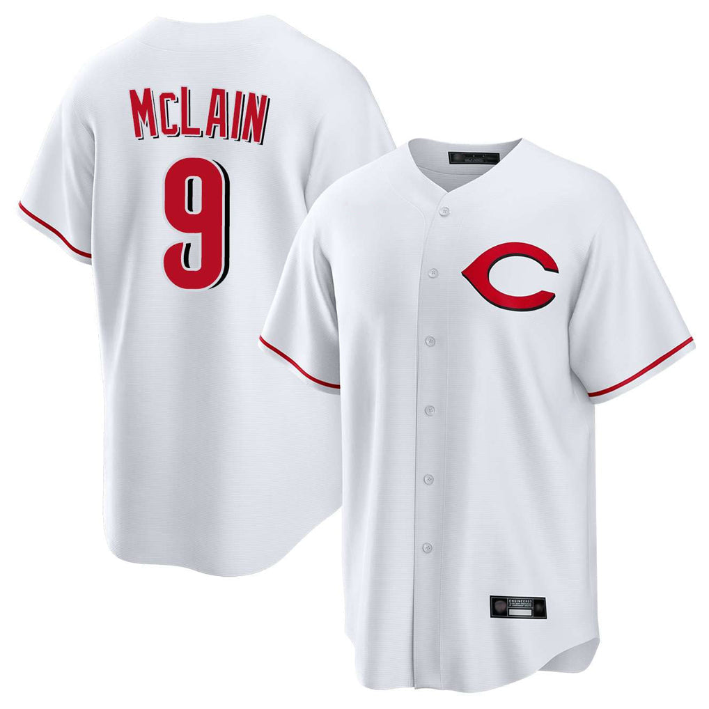 Tlead C.Reds #9 Matt McLain Player White Home Game Stitched Jerseys