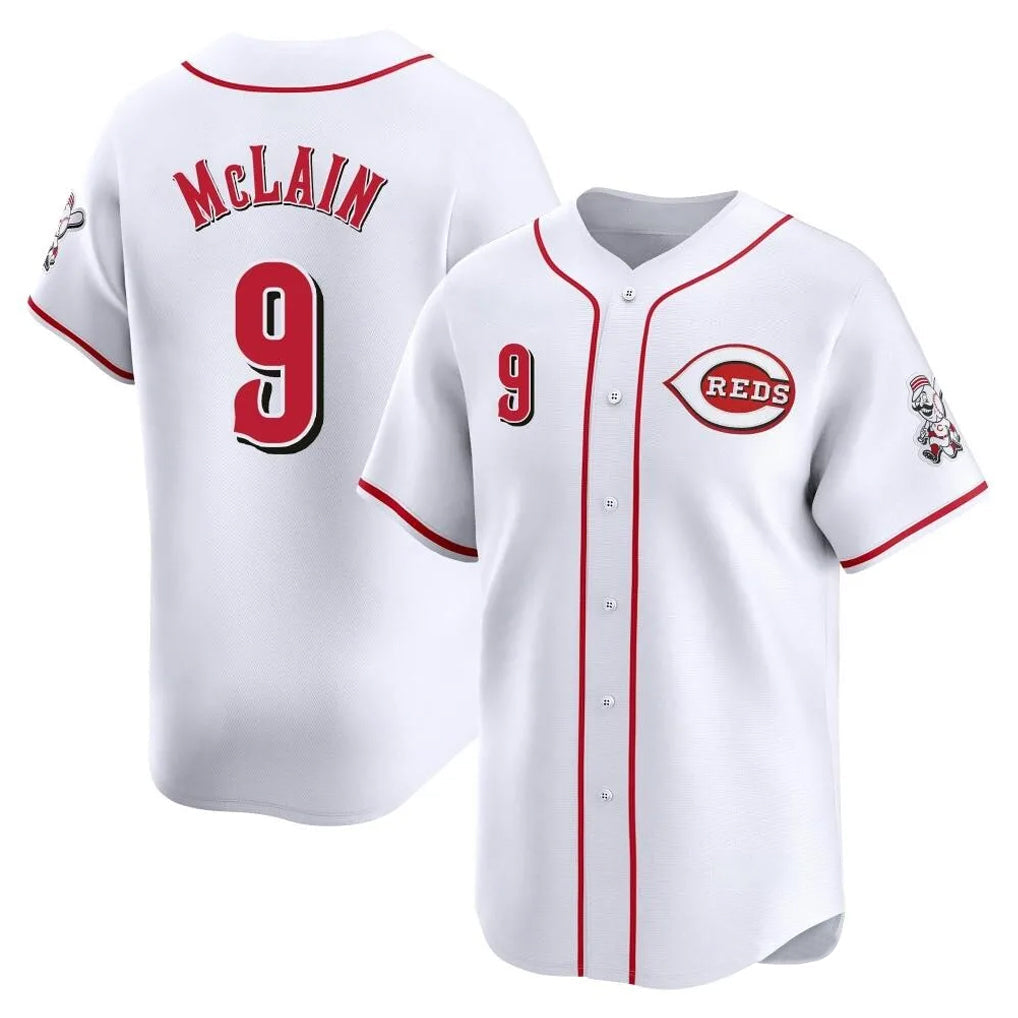 Tlead C.Reds #9 Matt McLain Player White Home Limited Stitched Jerseys