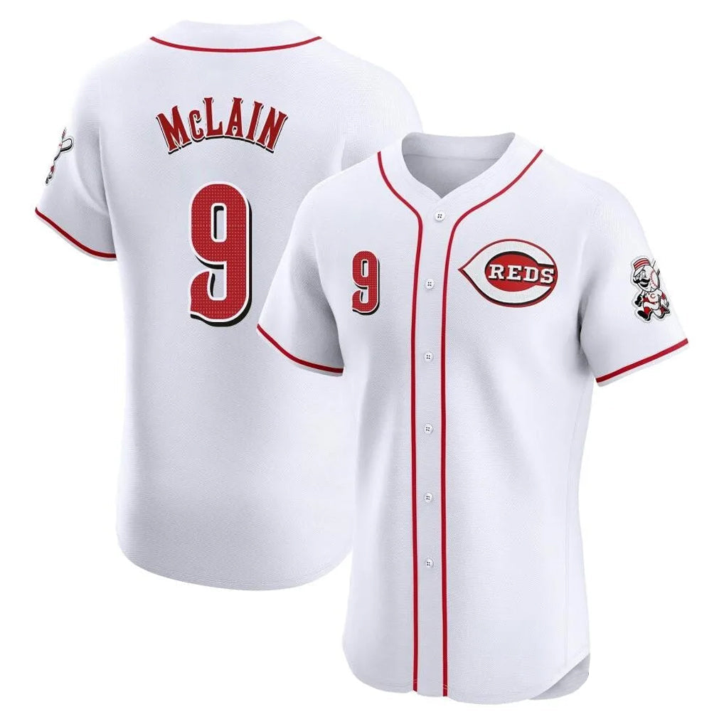 Tlead C.Reds #9 Matt McLain Player White Limited Elite Home Stitched Jerseys