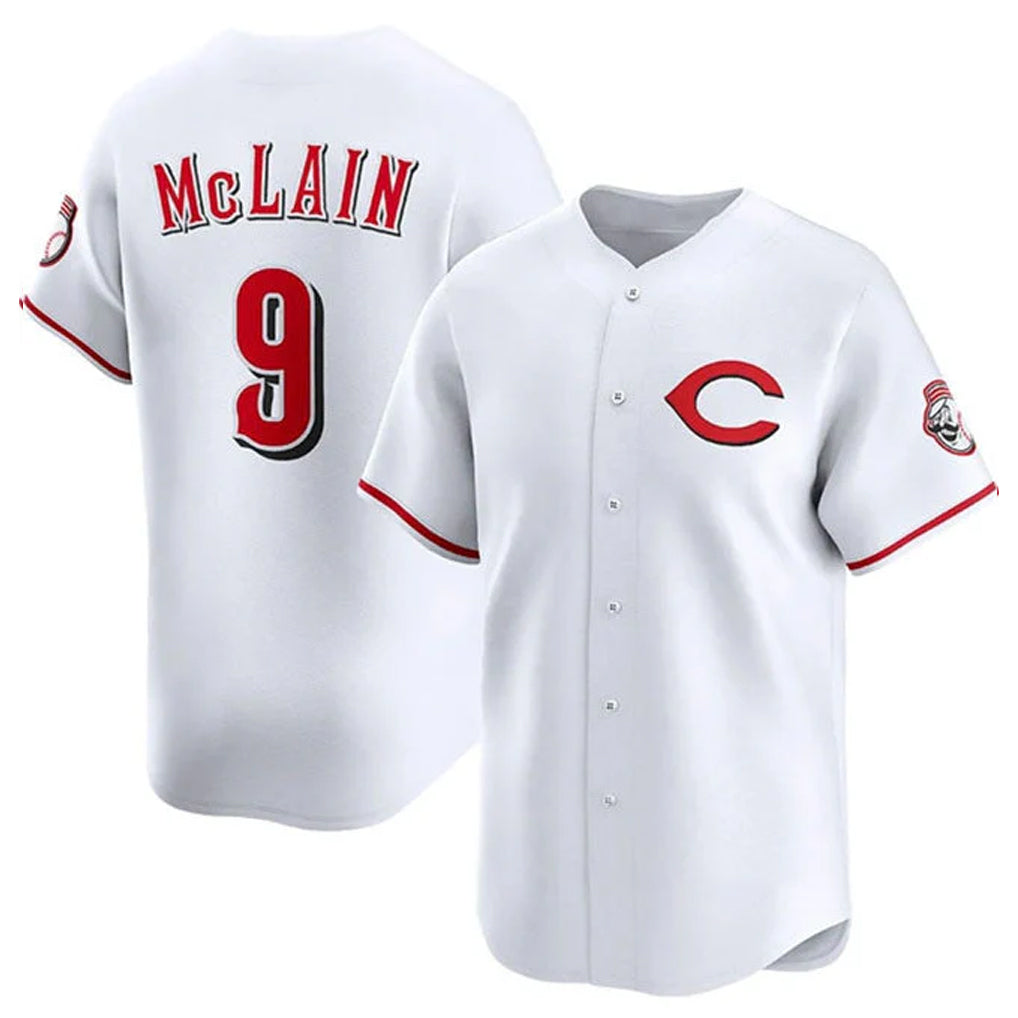 Tlead C.Reds #9 Matt McLain Player White Limited Home Stitched Jerseys