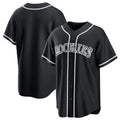 Tlead C.Rockies Black Fashion Out Home Game Blank Player Stitched Jerseys