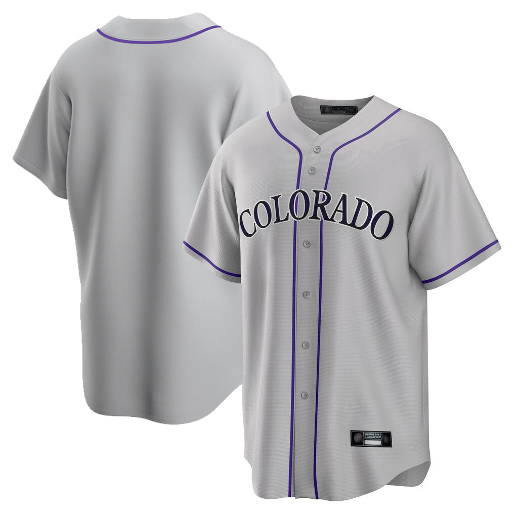 Tlead C.Rockies Gray Game Home Blank Player Stitched Jerseys