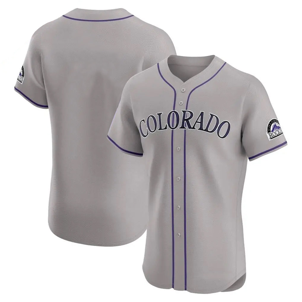 Tlead C.Rockies Gray Limited Elite Home Blank Player Stitched Jerseys