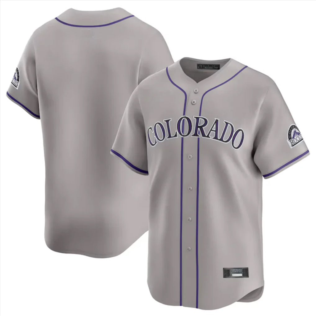 Tlead C.Rockies Gray Limited Home Blank Player Stitched Jerseys