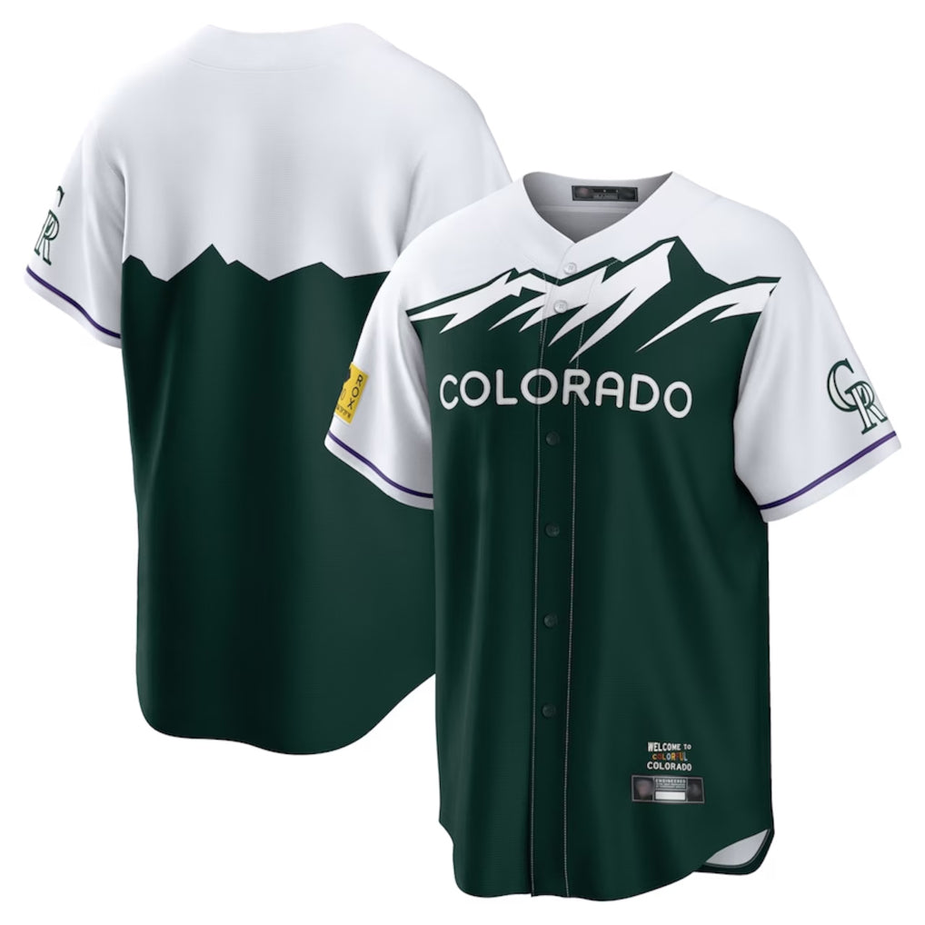 Tlead C.Rockies Green City Connect Home Game Blank Player Stitched Jerseys