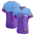Tlead C.Rockies Purple-Light Blue City Connect Limited Elite Home T-shirt Blank Player Stitched Jerseys