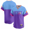 Tlead C.Rockies Purple-Light Blue City Connect Limited Home T-shirt Blank Player Stitched Jerseys