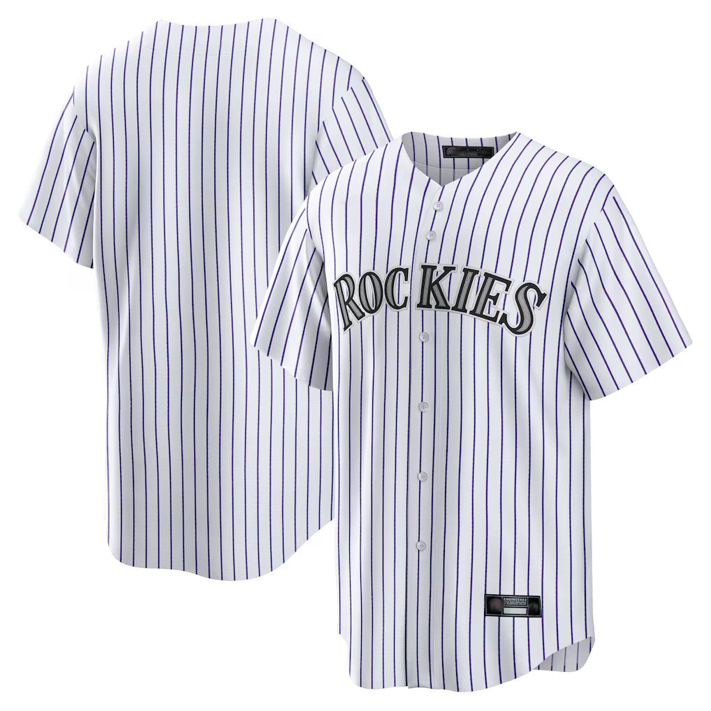 Tlead C.Rockies White Game Home Blank Player Stitched Jerseys