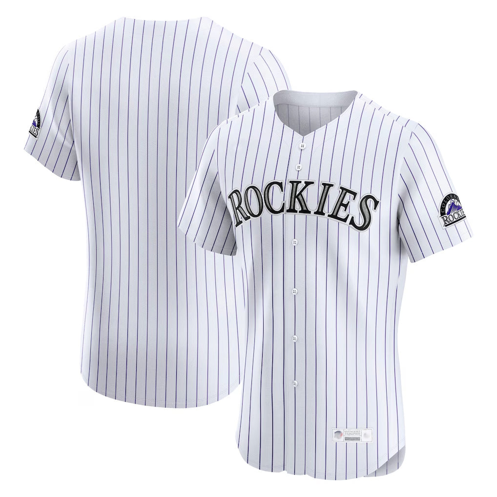 Tlead C.Rockies White Limited Home Blank Player Stitched Jerseys