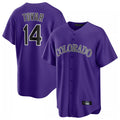 Tlead C.Rockies #14 Ezequiel Tovar Player Purple Game Home Stitched Jerseys