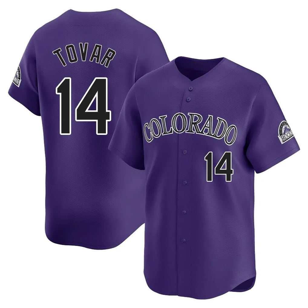 Tlead C.Rockies #14 Ezequiel Tovar Player Purple Limited Home Stitched Jerseys