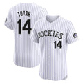 Tlead C.Rockies #14 Ezequiel Tovar Player White Limited Elite Home Stitched Jerseys