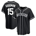 Tlead C.Rockies #15 Hunter Goodman Player Black Fashion Out Home Game Stitched Jerseys