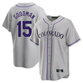 Tlead C.Rockies #15 Hunter Goodman Player Gray Game Home Stitched Jerseys