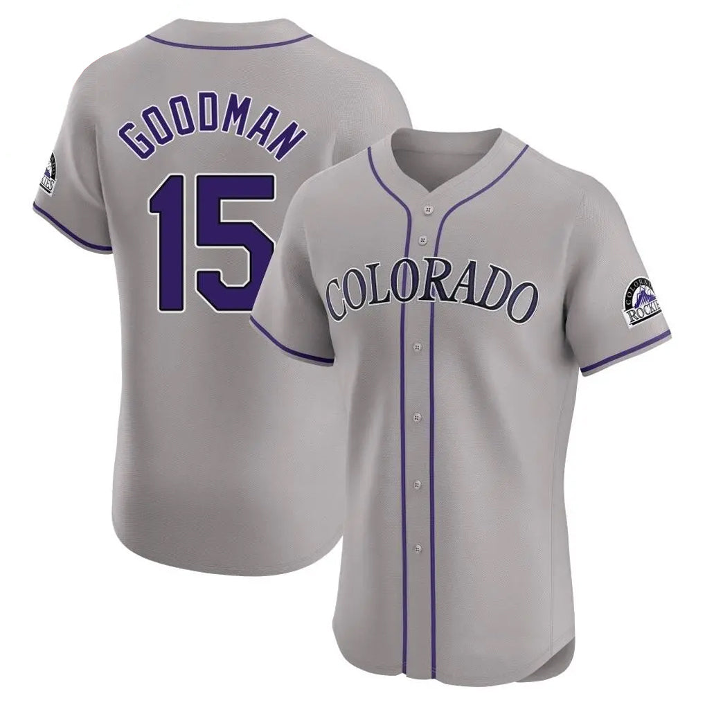 Tlead C.Rockies #15 Hunter Goodman Player Gray Limited Elite Home Stitched Jerseys