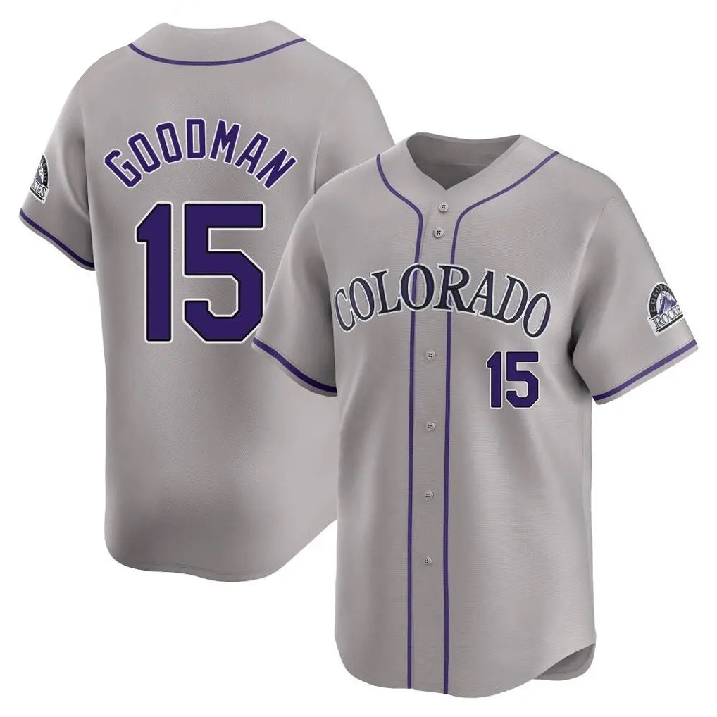 Tlead C.Rockies #15 Hunter Goodman Player Gray Limited Home Stitched Jerseys