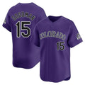 Tlead C.Rockies #15 Hunter Goodman Player Purple Limited Home Stitched Jerseys