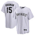 Tlead C.Rockies #15 Hunter Goodman Player White Game Home Stitched Jerseys