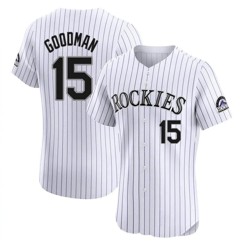 Tlead C.Rockies #15 Hunter Goodman Player White Limited Elite Home Stitched Jerseys