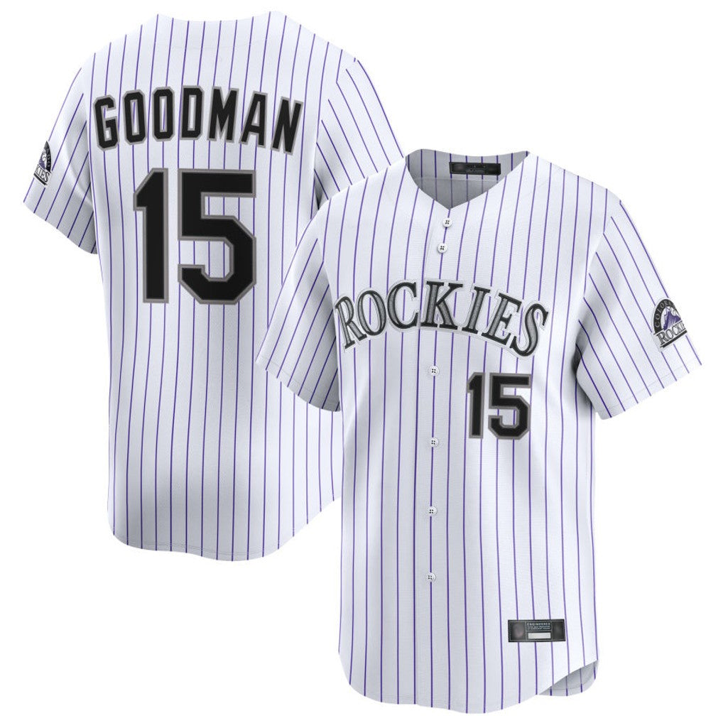 Tlead C.Rockies #15 Hunter Goodman Player White Limited Home Stitched Jerseys