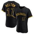 Tlead C.Rockies #17 Todd Helton Player Black Snake Skin City Limited Elite Home Stitched Jerseys