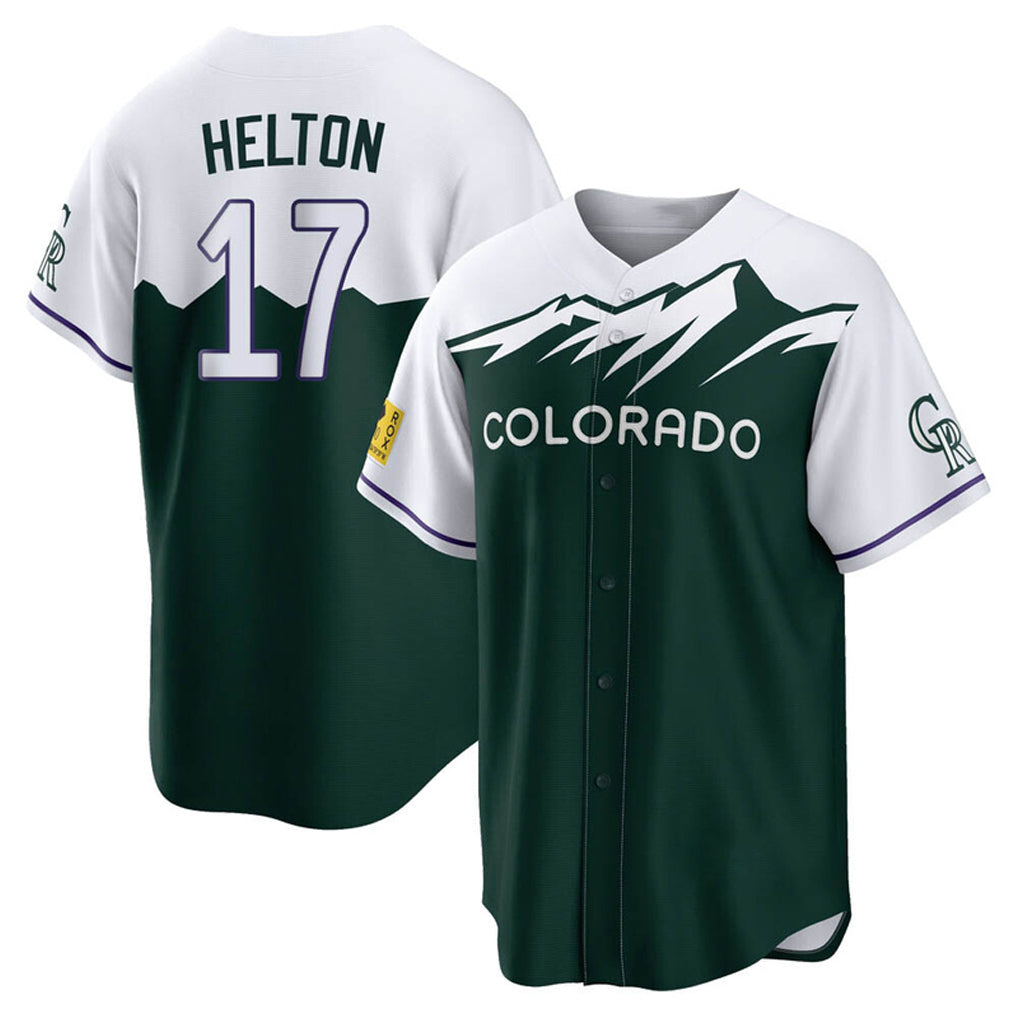 Tlead C.Rockies #17 Todd Helton Player Green City Connect Home Game Stitched Jerseys