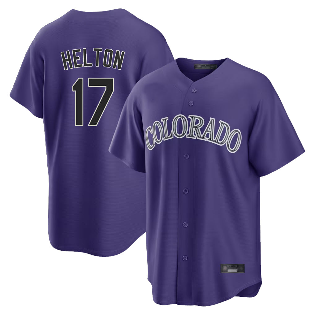 Tlead C.Rockies #17 Todd Helton Player Purple Game Home Stitched Jerseys