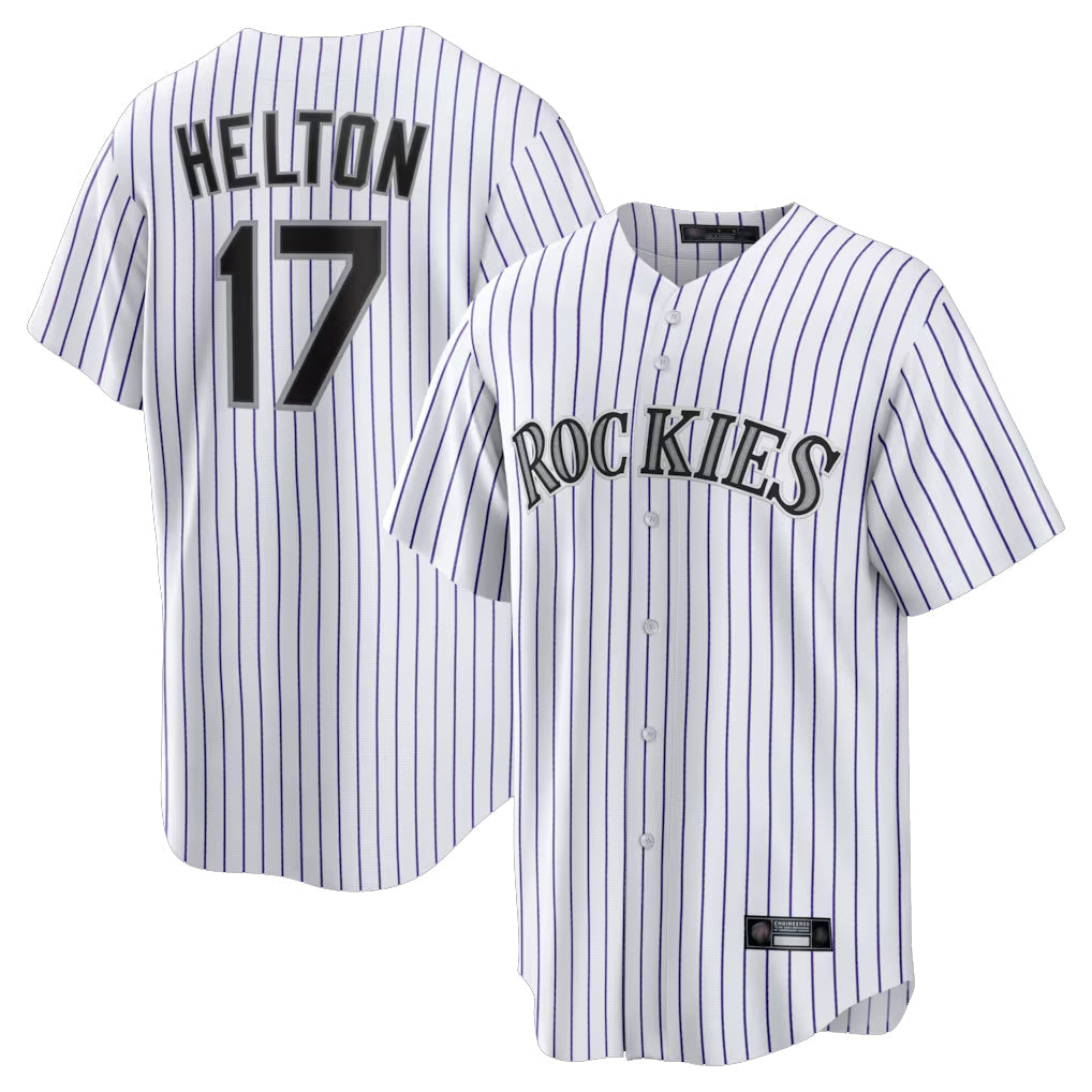 Tlead C.Rockies #17 Todd Helton Player White Game Home Stitched Jerseys