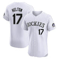 Tlead C.Rockies #17 Todd Helton Player White Limited Elite Home Stitched Jerseys