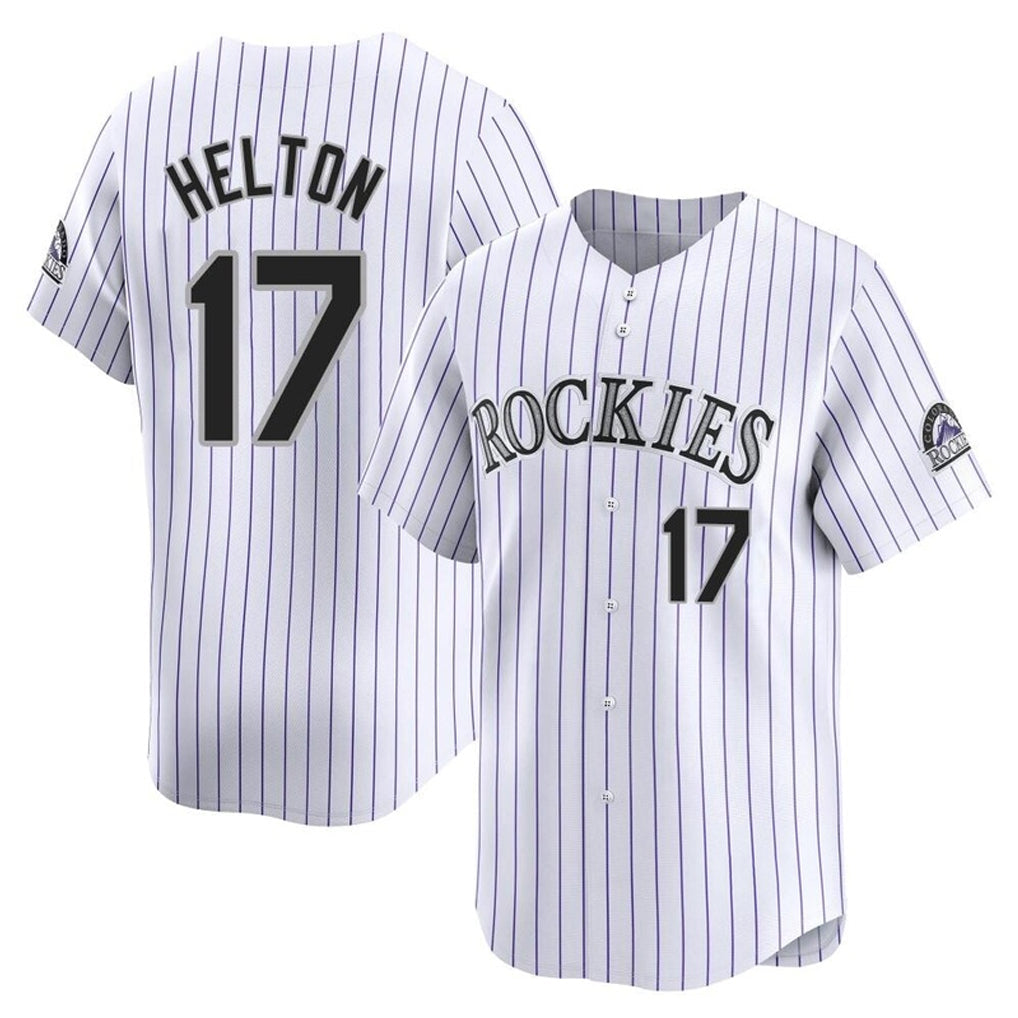Tlead C.Rockies #17 Todd Helton Player White Limited Home Stitched Jerseys