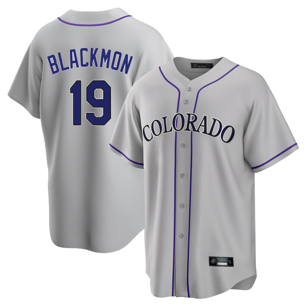 Tlead C.Rockies #19 Charlie Blackmon Player Gray Game Home Stitched Jerseys