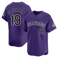Tlead C.Rockies #19 Charlie Blackmon Player Purple Limited Home Stitched Jerseys