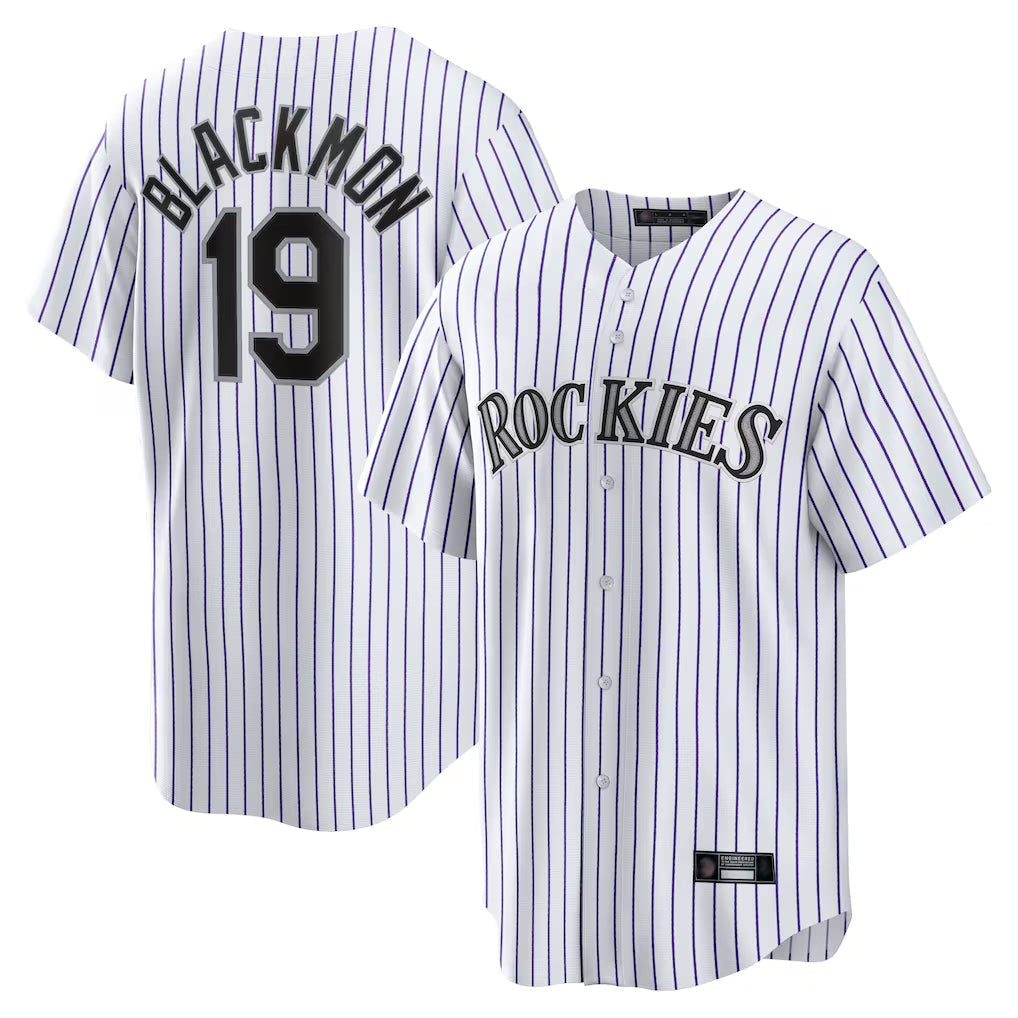 Tlead C.Rockies #19 Charlie Blackmon Player White Game Home Stitched Jerseys