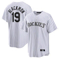 Tlead C.Rockies #19 Charlie Blackmon Player White Game Home Stitched Jerseys