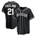 Tlead C.Rockies #21 Kyle Freeland Player Black Fashion Out Home Game Stitched Jerseys