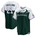 Tlead C.Rockies #21 Kyle Freeland Player Green City Connect Home Game Stitched Jerseys