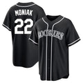 Tlead C.Rockies #22 Mickey Moniak Player Black Fashion Out Home Game Stitched Jerseys
