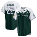Tlead C.Rockies #22 Mickey Moniak Player Green City Connect Home Game Stitched Jerseys