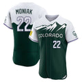 Tlead C.Rockies #22 Mickey Moniak Player Green City Connect Limited Elite Home Stitched Jerseys
