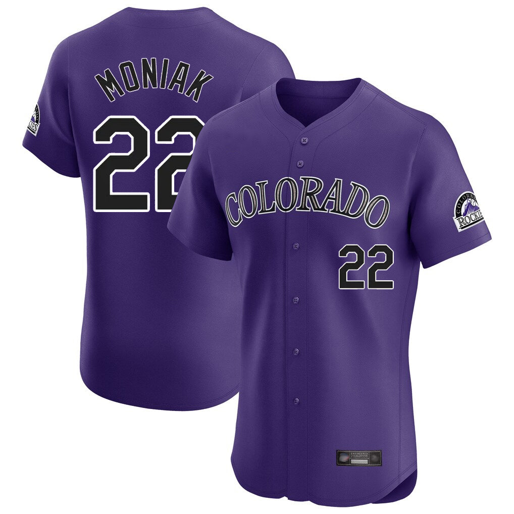 Tlead C.Rockies #22 Mickey Moniak Player Purple Limited Elite Home Stitched Jerseys
