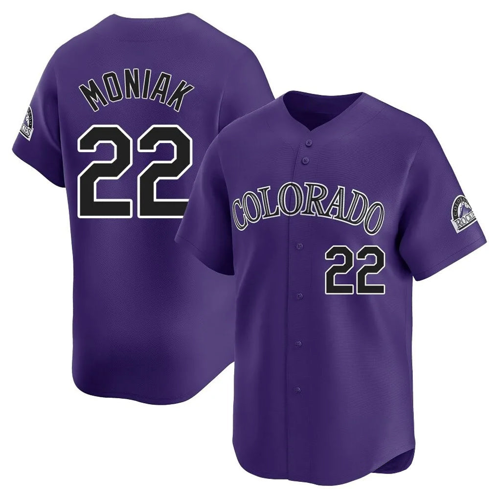Tlead C.Rockies #22 Mickey Moniak Player Purple Limited Home Stitched Jerseys
