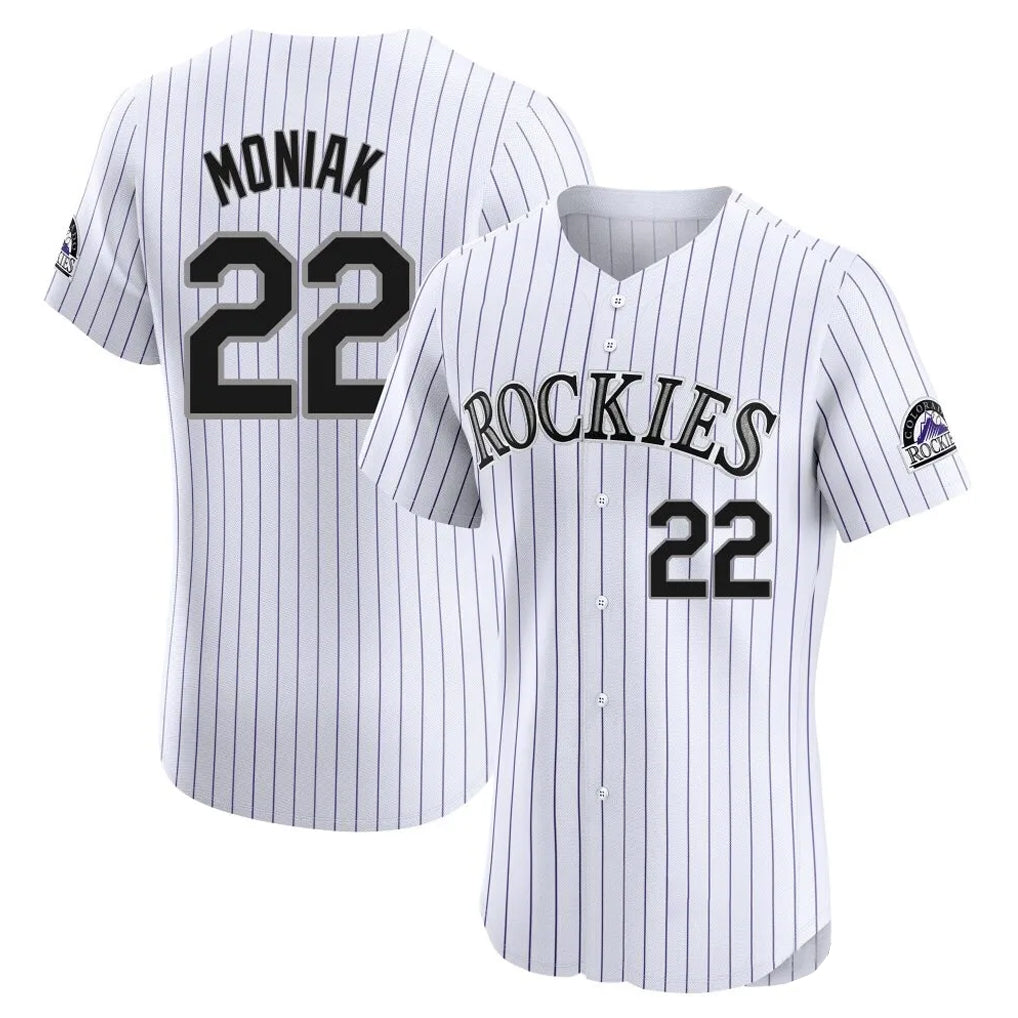 Tlead C.Rockies #22 Mickey Moniak Player White Limited Elite Home Stitched Jerseys