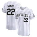 Tlead C.Rockies #22 Mickey Moniak Player White Limited Elite Home Stitched Jerseys