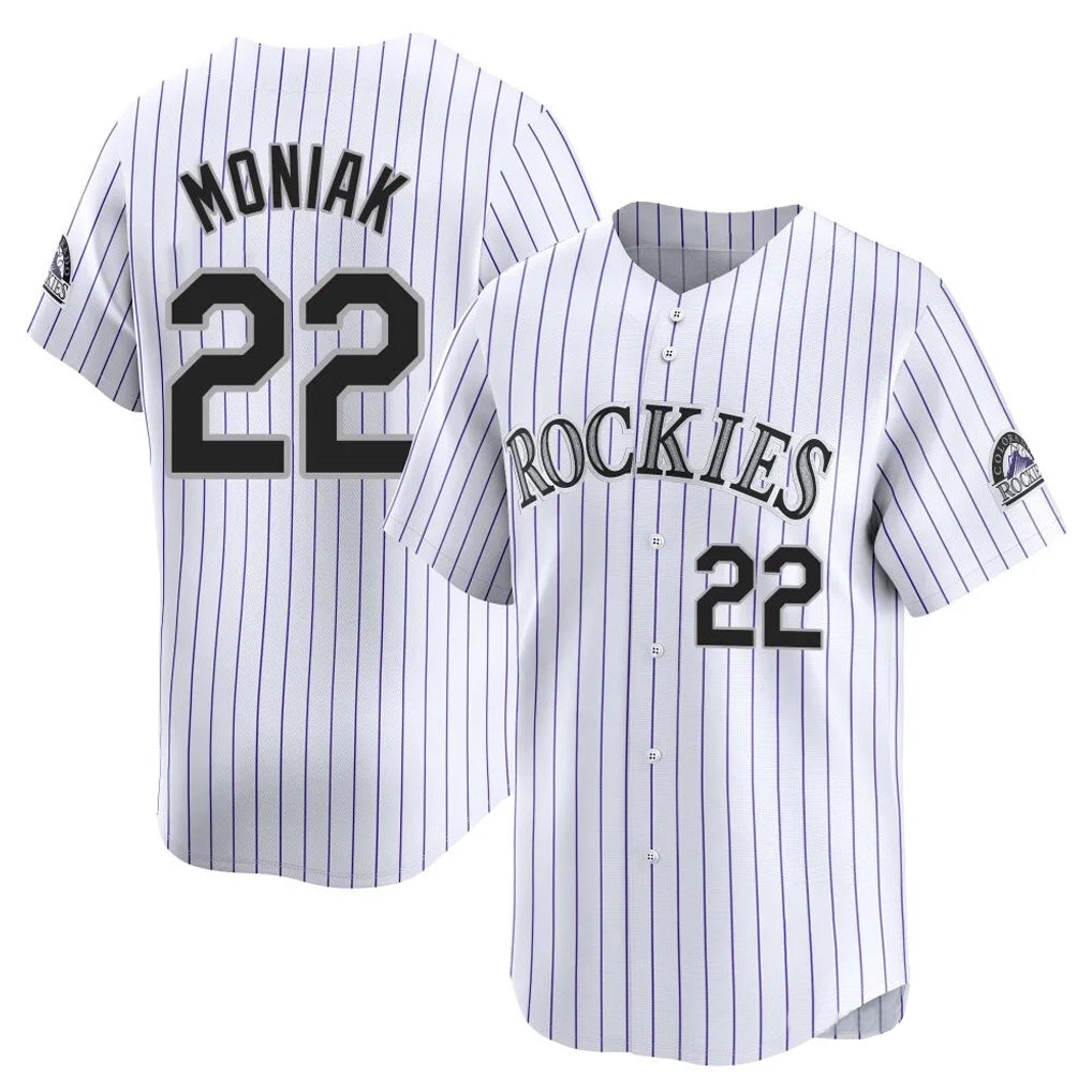 Tlead C.Rockies #22 Mickey Moniak Player White Limited Home Stitched Jerseys